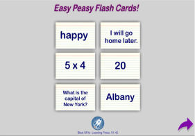 Customizable flash card app